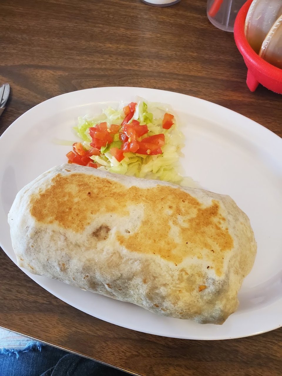 Printed menu with breakfast, fajitas, and soups.
